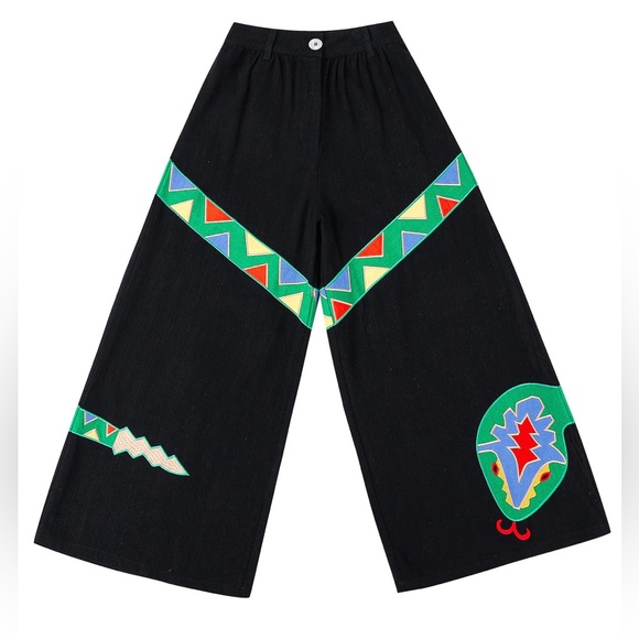 Linen Snake Wide Leg Trousers - Picture 1 of 6